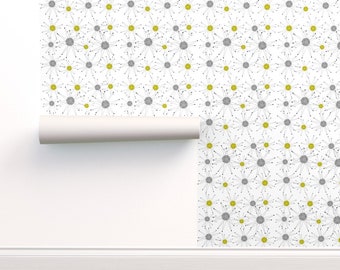 Circles Teal By Hot4tees Bg@Yahoo Com Mid Century Modern Wallpaper Custom Printed Removable Self Adhesive Wallpaper Roll by Spoonflower