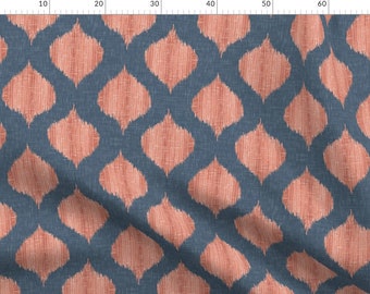 Coral Ikat Fabric Etsy