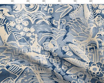Pagoda Fabric Japanese Kimono Kimono Fabric Kimono Silk Japanese Landscape Kimono Silk Chrimen Crepe