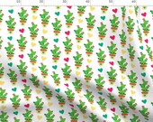 Cactus Fabric - Cactus Love 11 By Prettygrafik - Cute Kawaii Cacti Cotton Fabric By The Metre by Spoonflower