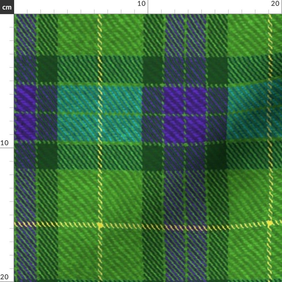 Green and Blue Plaid Fabric Classic Tartan In Green And Etsy