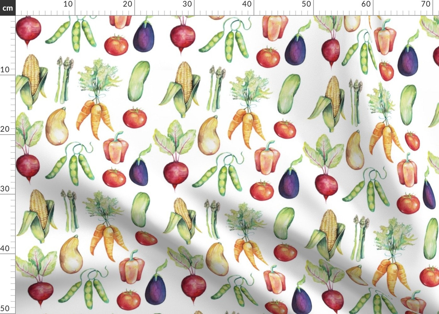 Vegetables Fabric Vegetable Garden By Brushwelldesigns Etsy