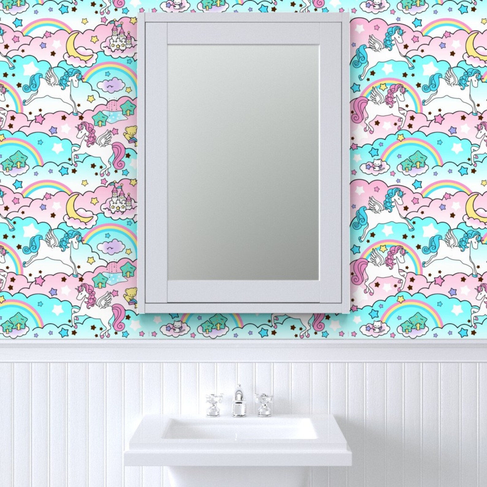 Fantasy Wallpaper Unicorns Pegacorns Stars Rainbows By Etsy