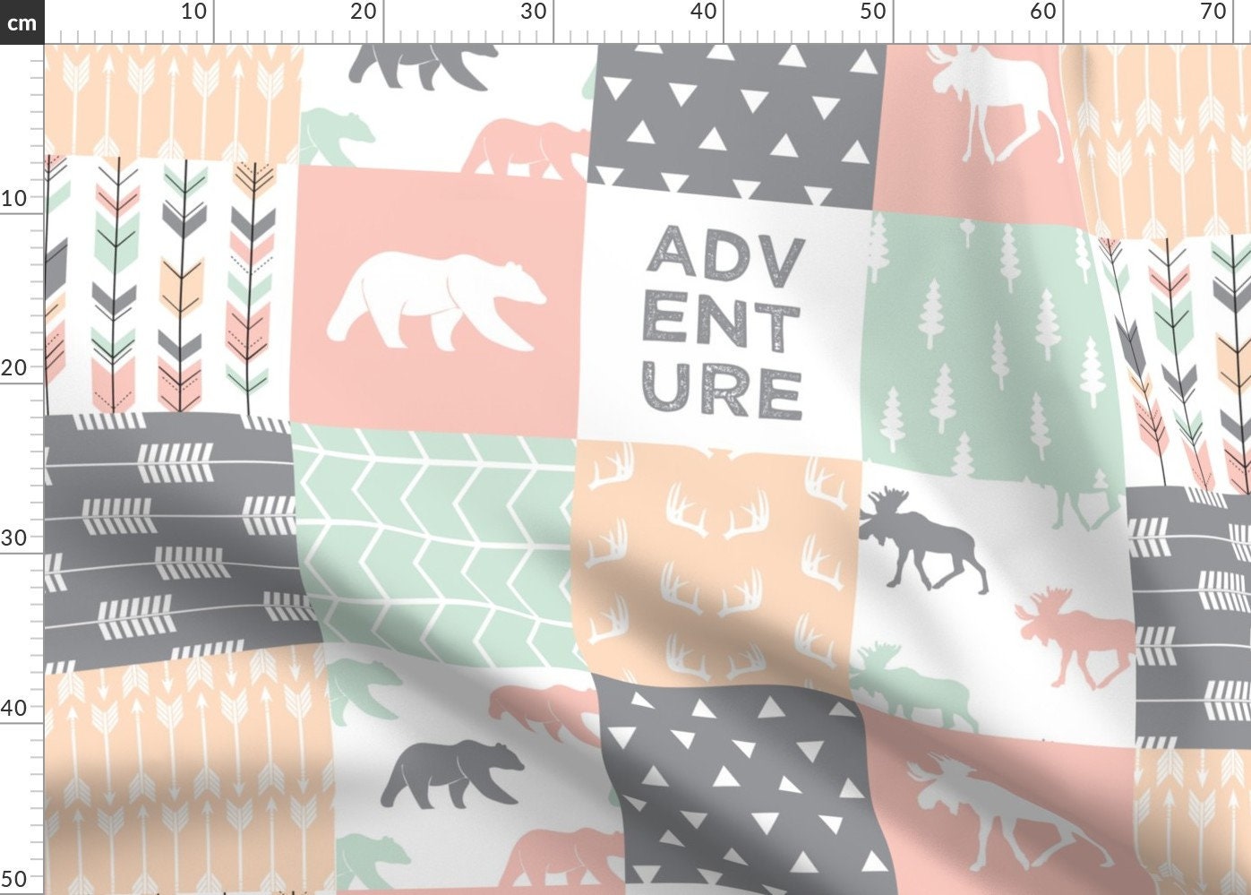 Adventure Quilt Top Fabric Adventure Woodland Wholecloth Etsy