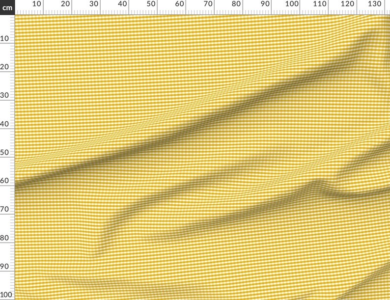 Gingham Fabric Small Mustard Yellow Gingham By Etsy