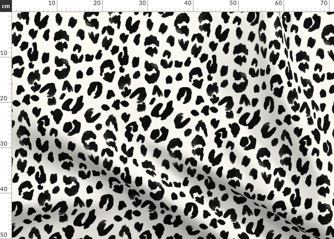Black and White Leopard Print Fabric Leopard 02 By Crystal Etsy
