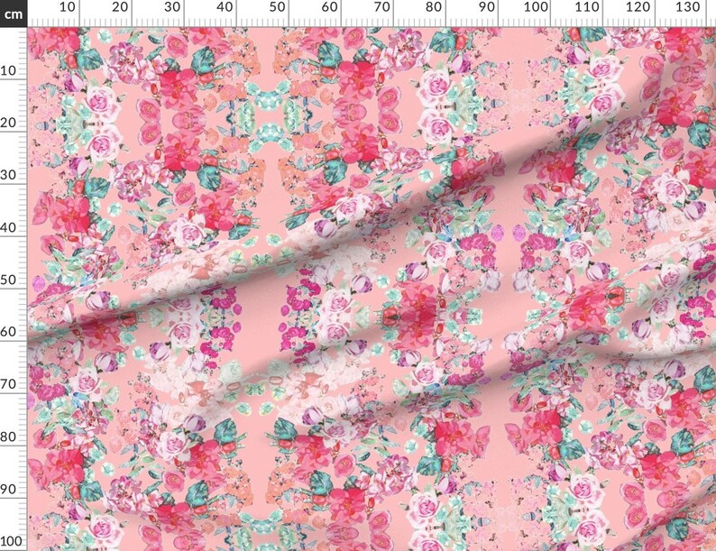 Floral Wedding Fabric Vintage Inspired Floral in Peach Etsy