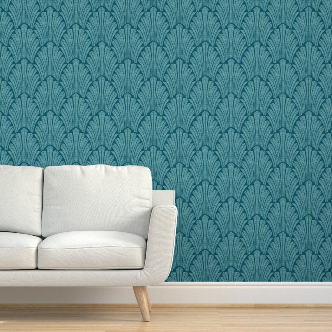 Art Deco Wallpaper Art Deco Teal by kurull Modern Decor Etsy