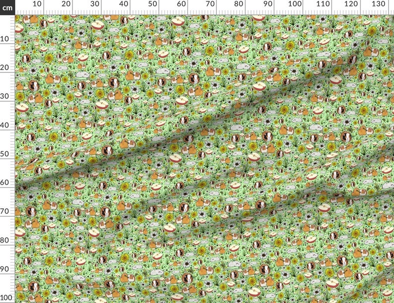 Guinea Pig Fabric Guinea Pigs By Nemki Guinea Pig Cotton Etsy