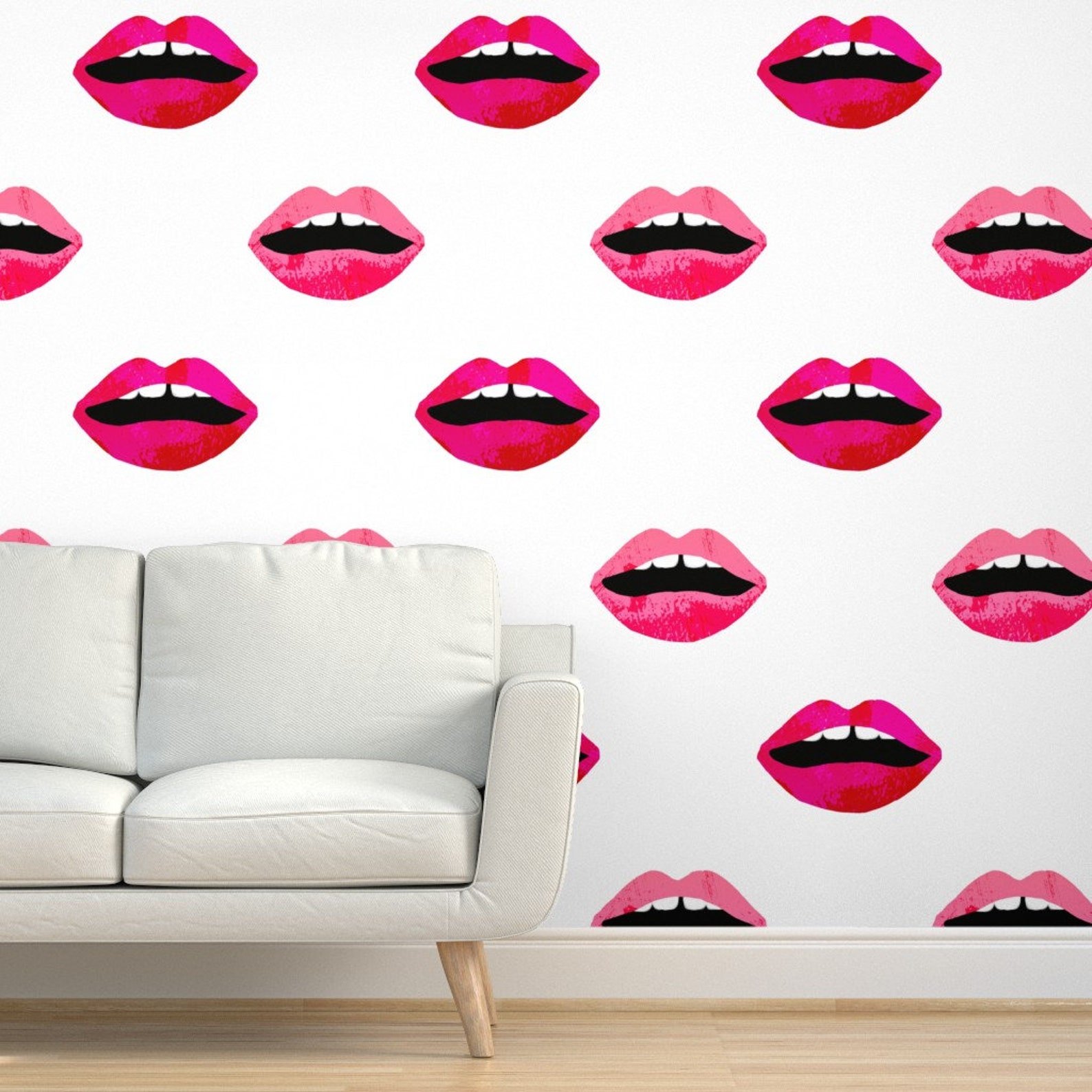 Lips Wallpaper Love Lipstick Print By Charlottewinter Lips Etsy