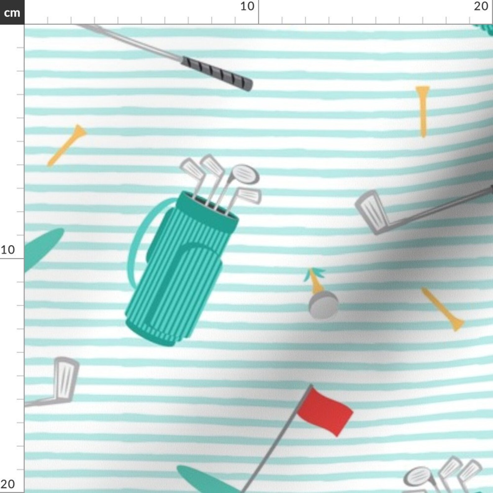 Golf Fabric Tee Time Golf Themed Fabric by Littlearrowdesign Etsy