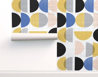Peel-and-Stick Removable Wallpaper Modernism Mid Century Modern Abstract Geo Mod