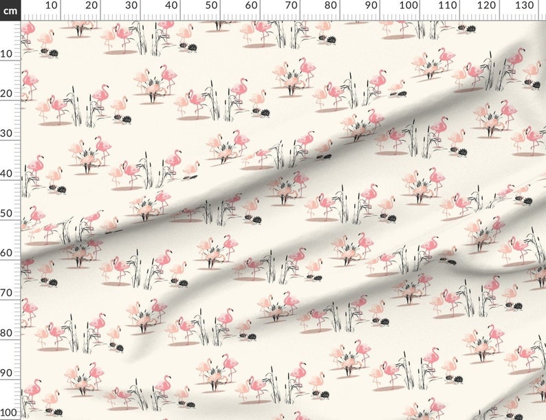 Flamingos Fabric Vintage Flamingo Glam By Ladywendolyn Etsy