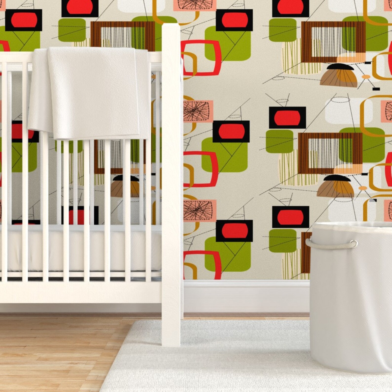 Atomic Wallpaper Mid-century Modern Abstract by | Etsy