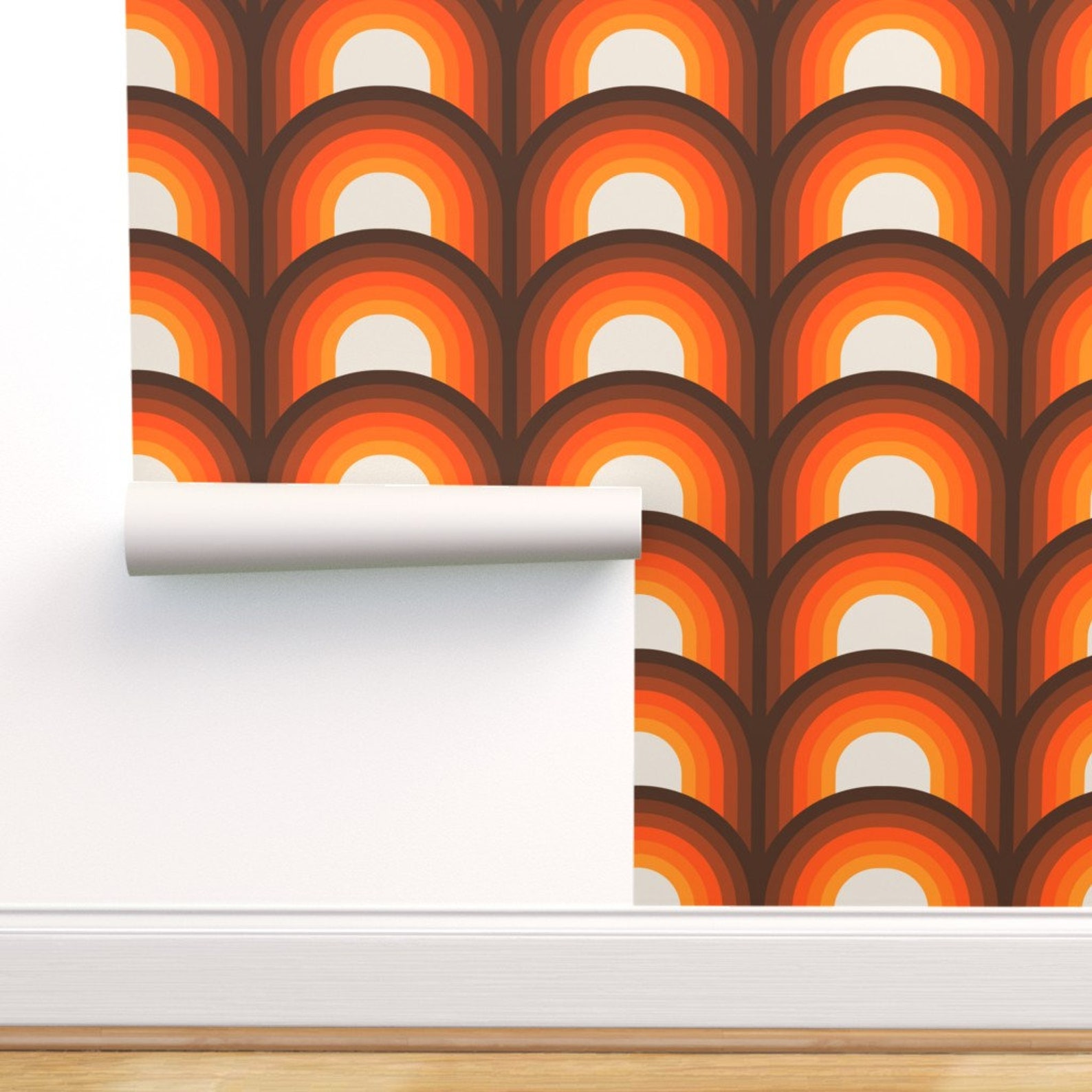 Orange Wallpaper Arches Golden by Circa78designs Arch Etsy