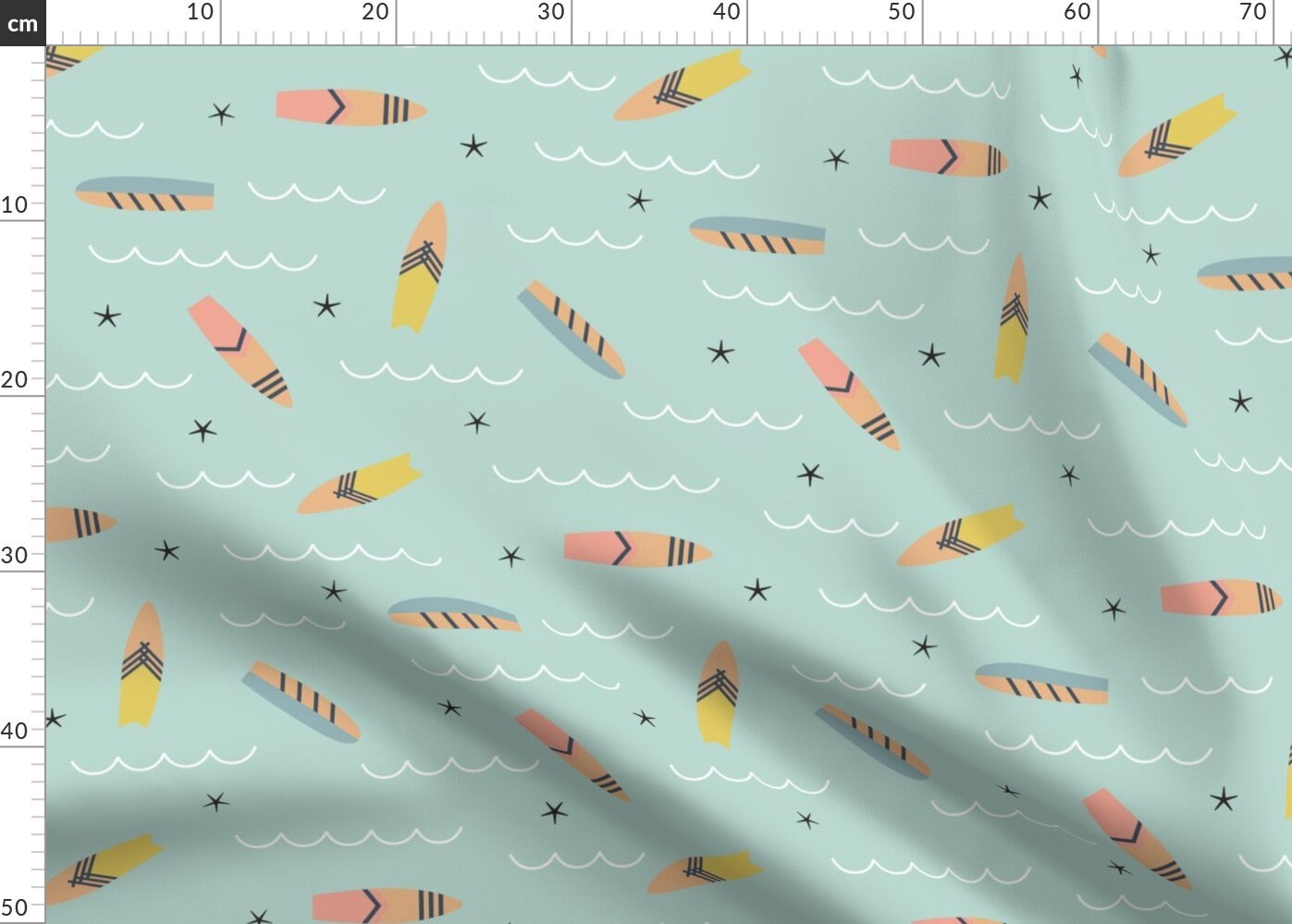 Surf Fabric By The Sea Surfing By Lemonni Surfing Sea Etsy