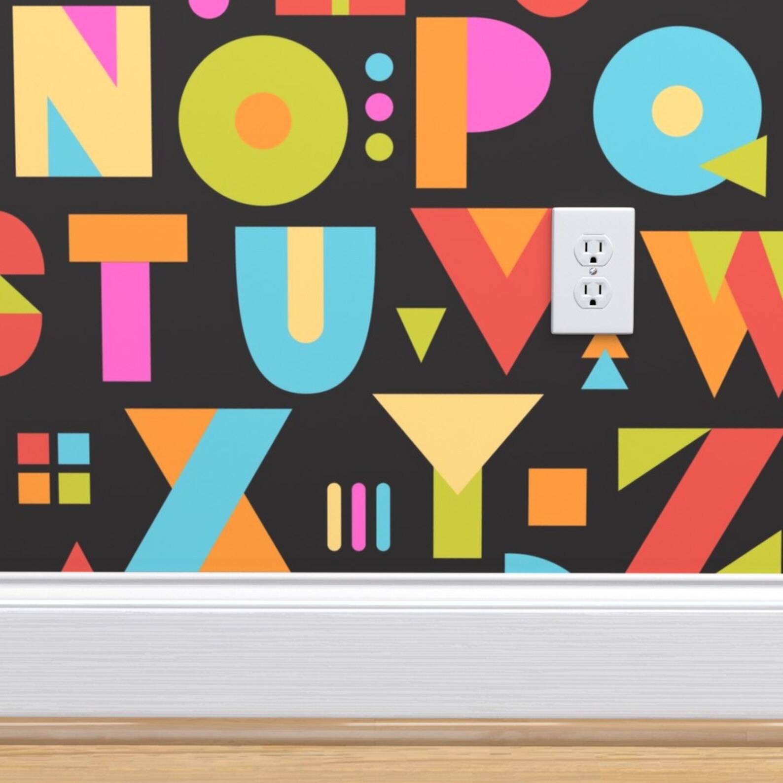 Color Block Alphabet Wallpaper Color Block Alphabet by | Etsy