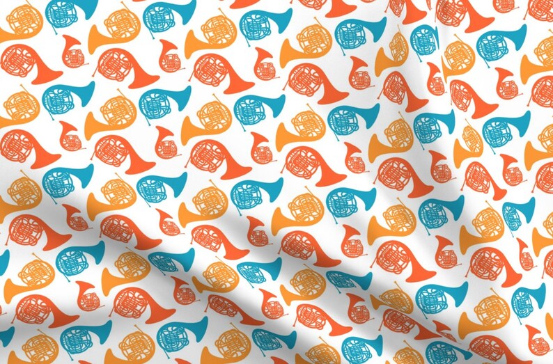 French Horns Fabric French Horns by Marchingbandstuff Etsy