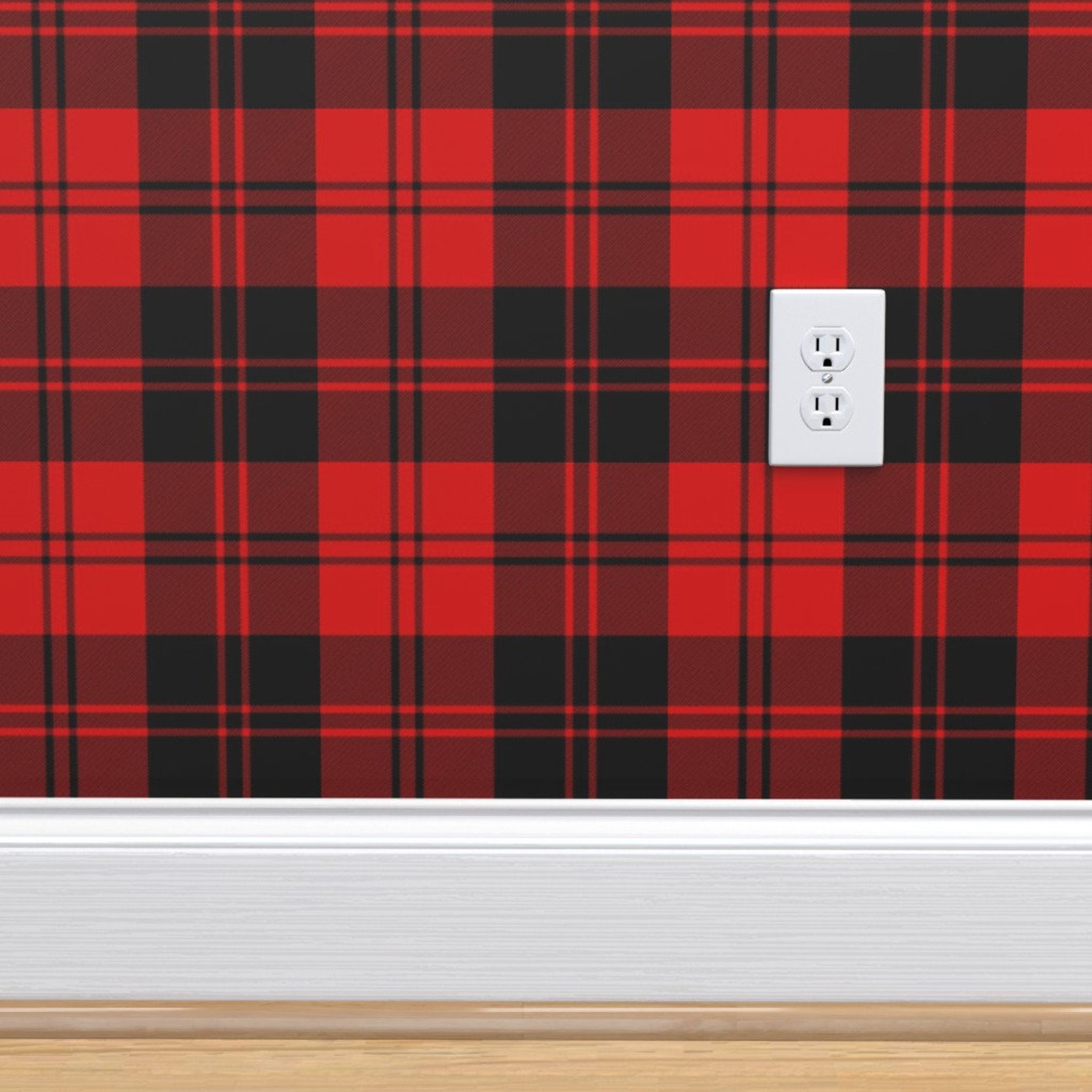 Black Red Tartan Wallpaper erskine Black Red Tartan by Etsy