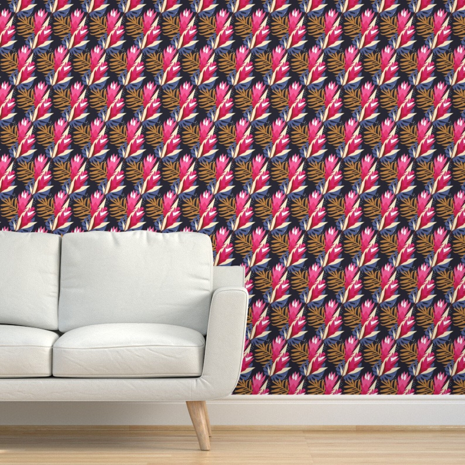 Tropical Floral Wallpaper Ginger_flower_a by daniteal Etsy