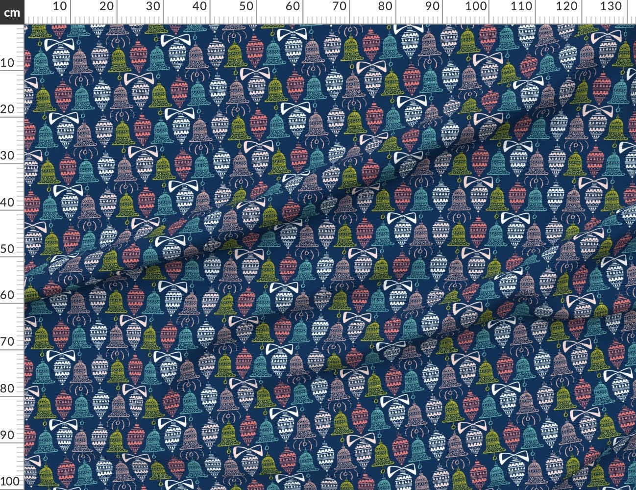 Navy Christmas Fabric Celebrate The Season Christmas Etsy