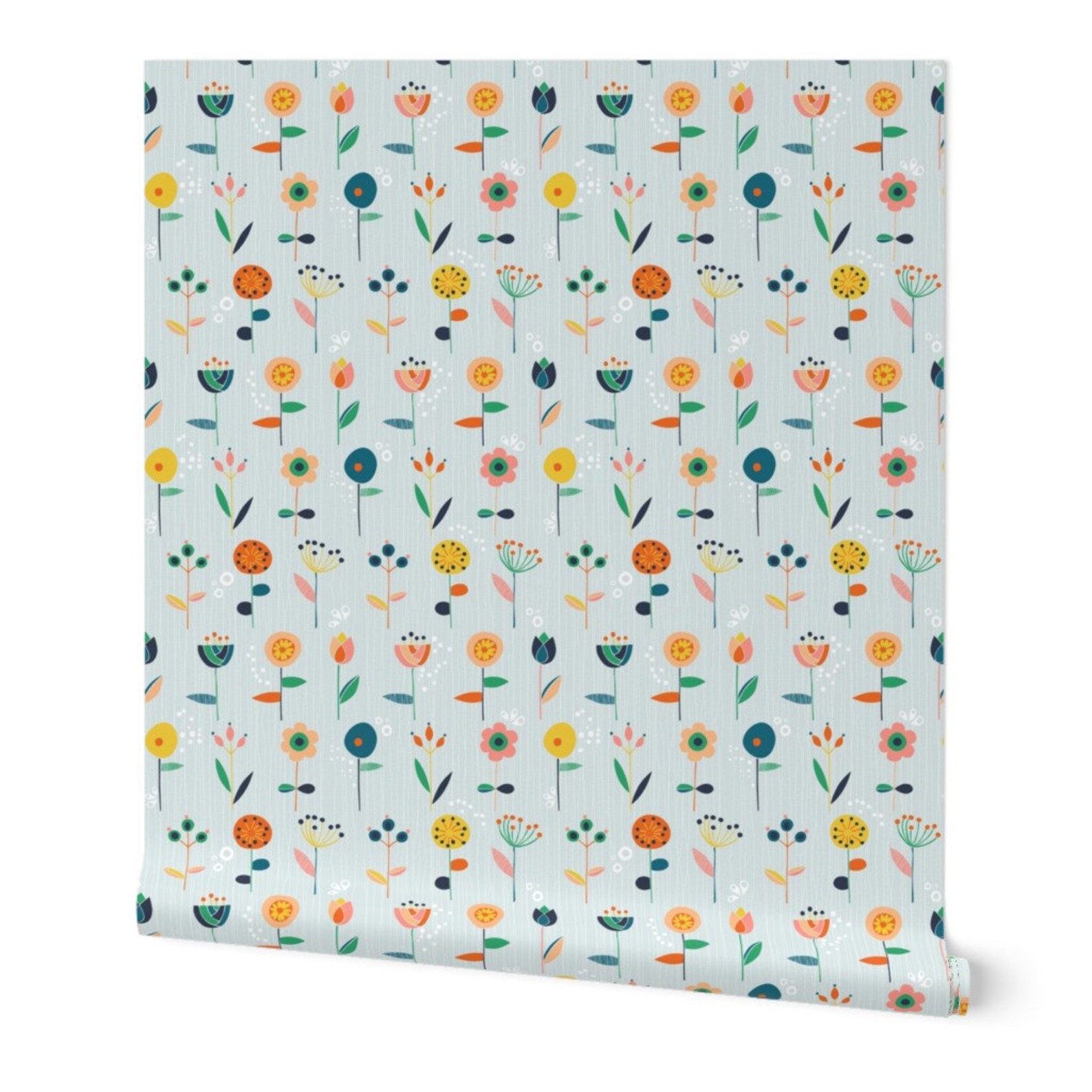 Floral Wallpaper Scandi Flowers by gabriellemutel Etsy