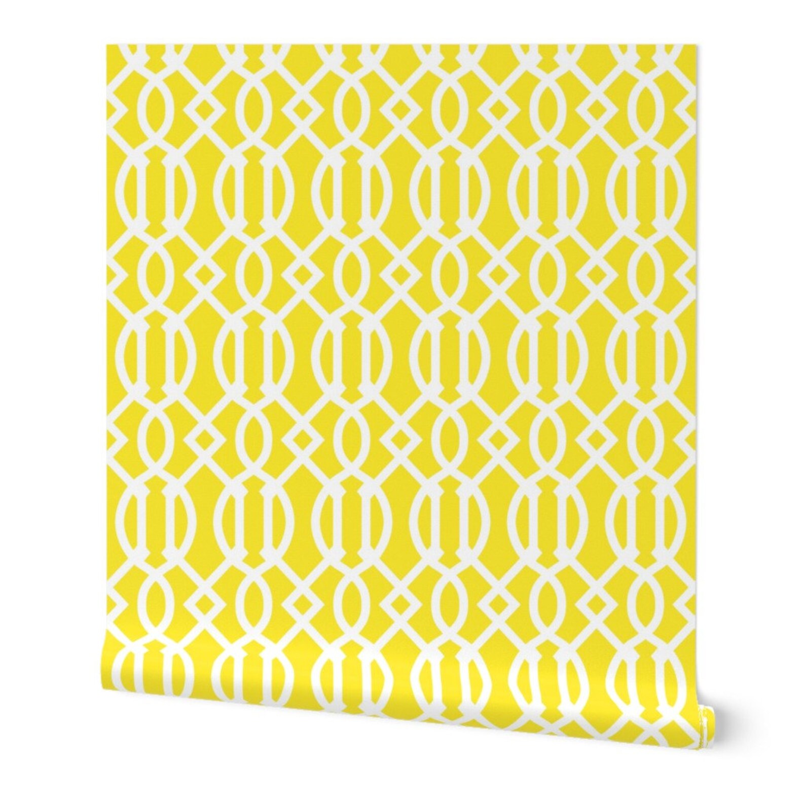 Trellis Wallpaper Yellow Trellis By Lattice Etsy