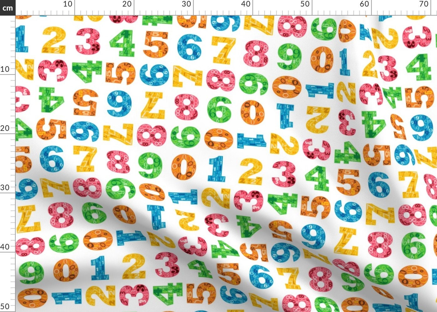 Numbers Fabric Numbers By Elizabethw Back to School Math Etsy