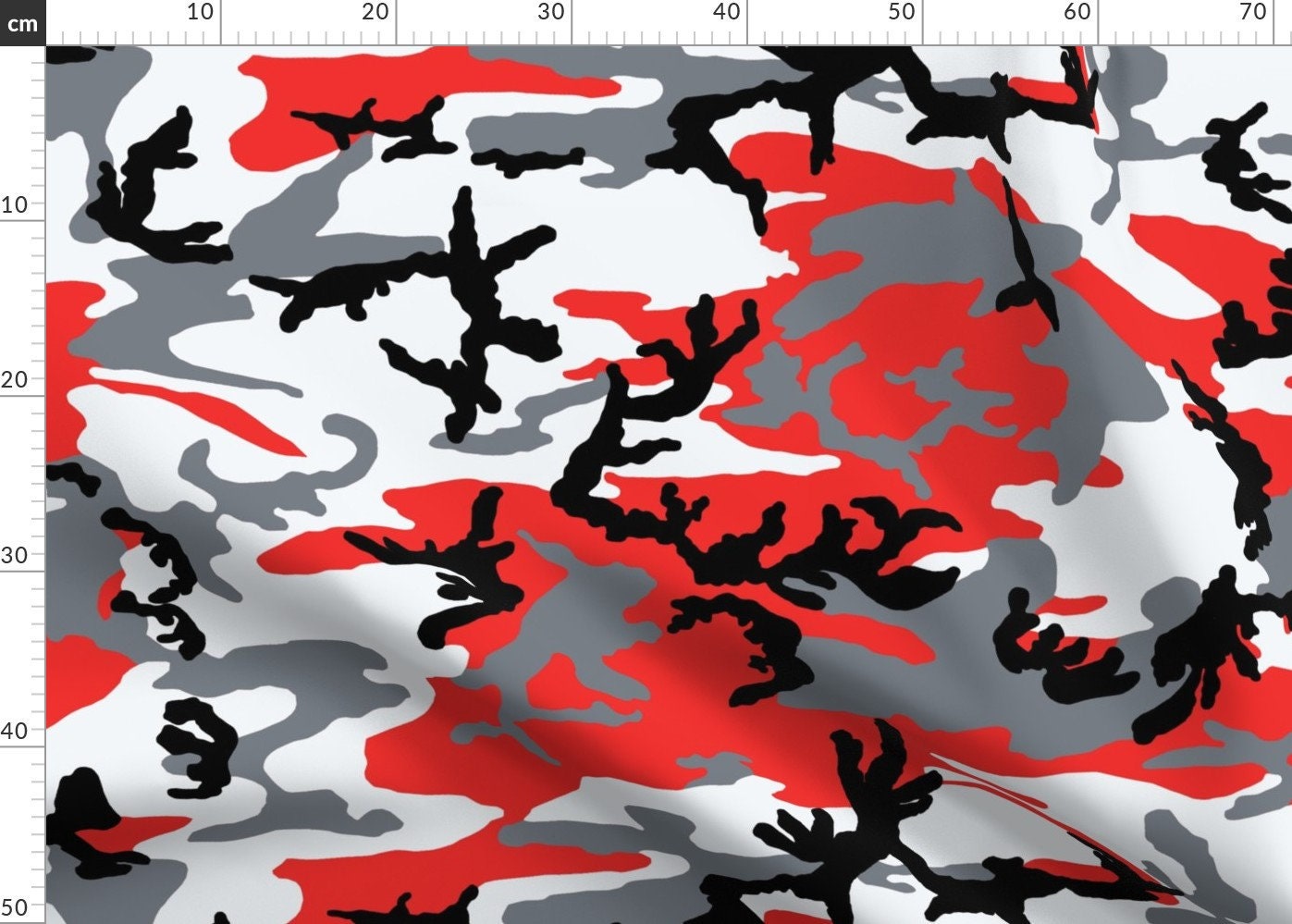 Camouflage Fabric Woodland Bright Red Camo By Ricraynor Etsy