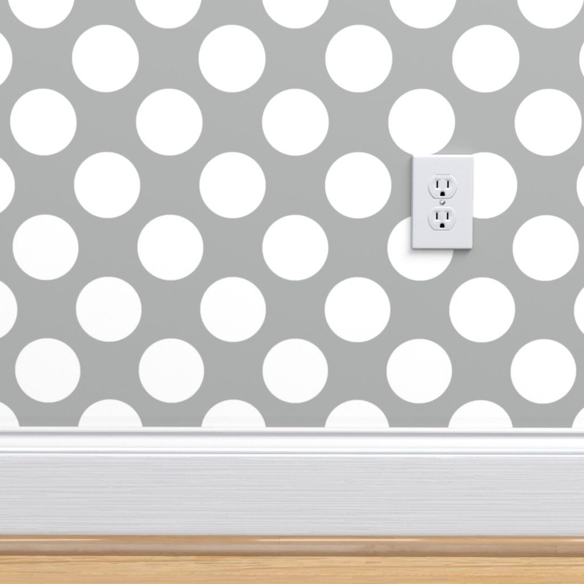 Polka Dot Wallpaper Polka Dot Silver by Littlerhodydesign Etsy
