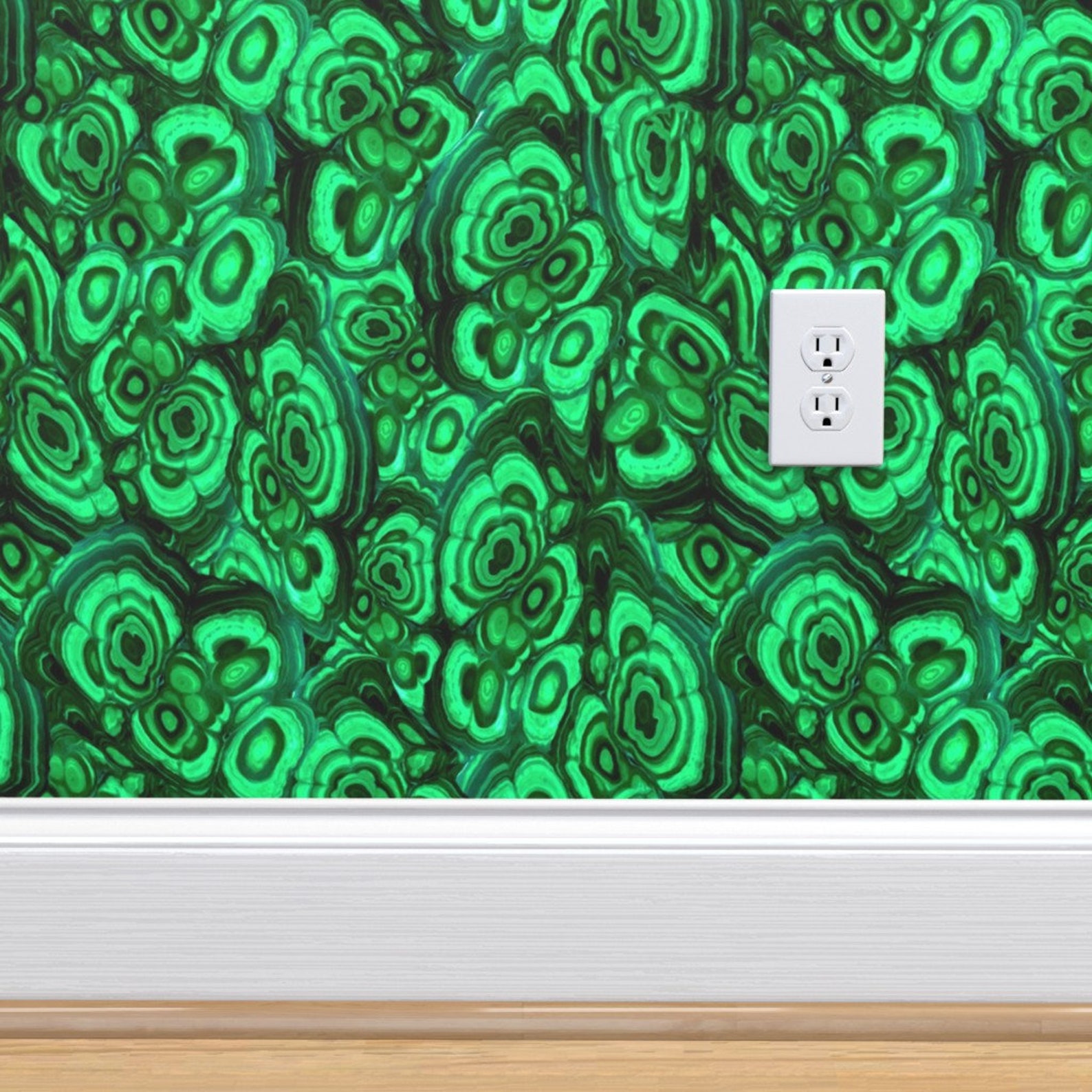 Malachite Wallpaper Malachite By Willowlanetextiles | Etsy