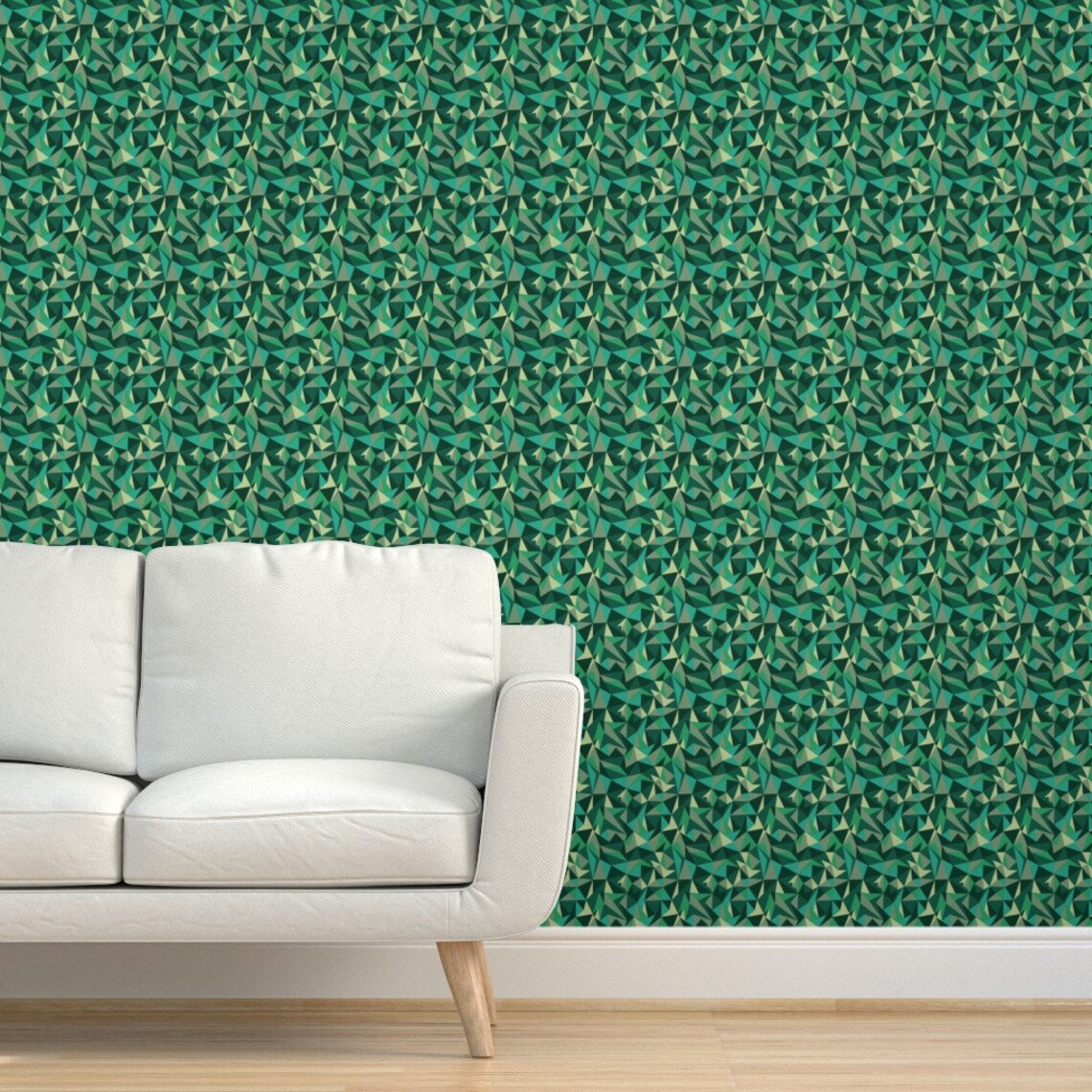 Emerald Geometric Wallpaper Emerald Origami by Etsy