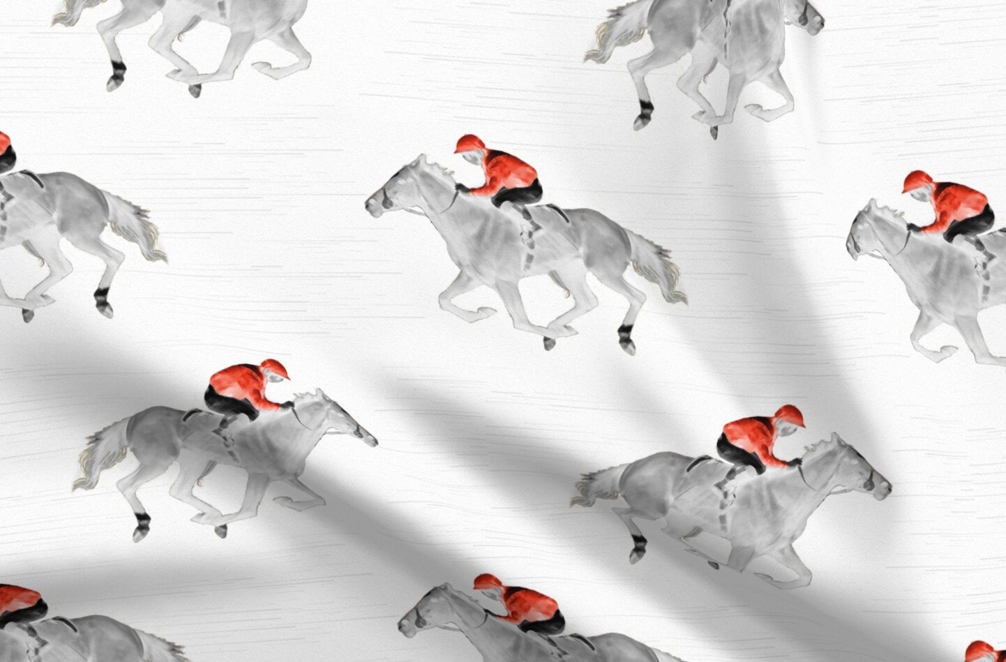 Horse Race Fabric The Jockey By Vintage Style Horse Race Etsy