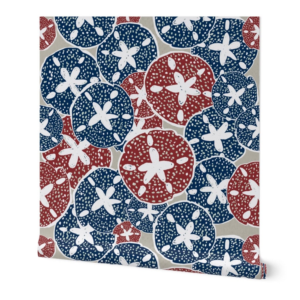 Navy Sand Dollars Wallpaper Two Toned Sand Dollars by | Etsy