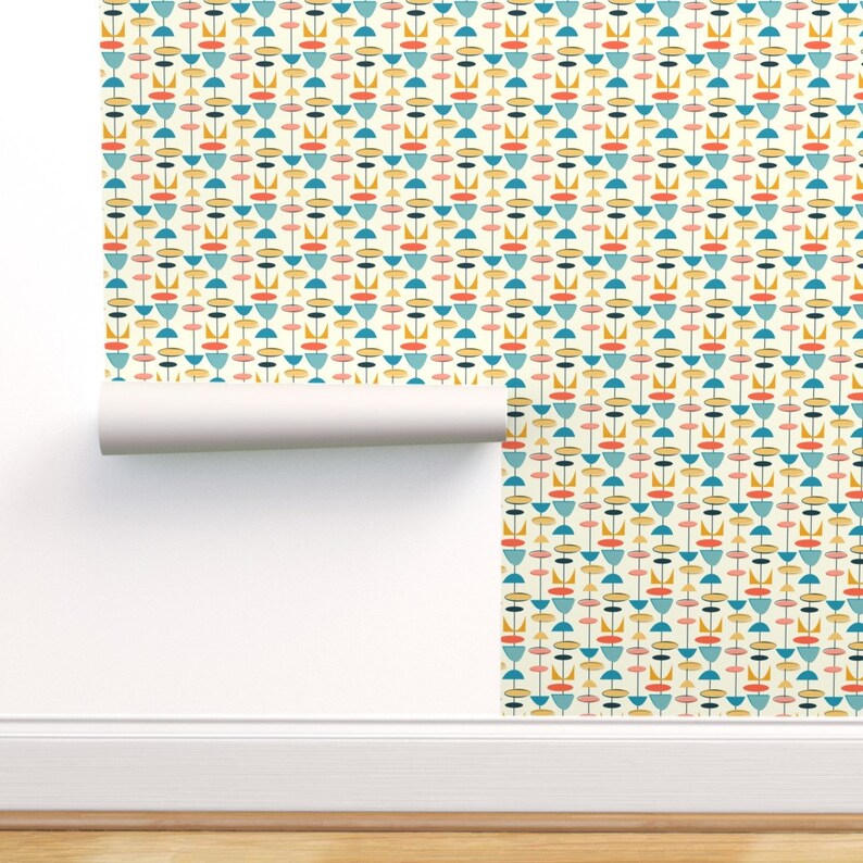 Atomic Wallpaper Midcentury Modern by Roofdog_designs Etsy