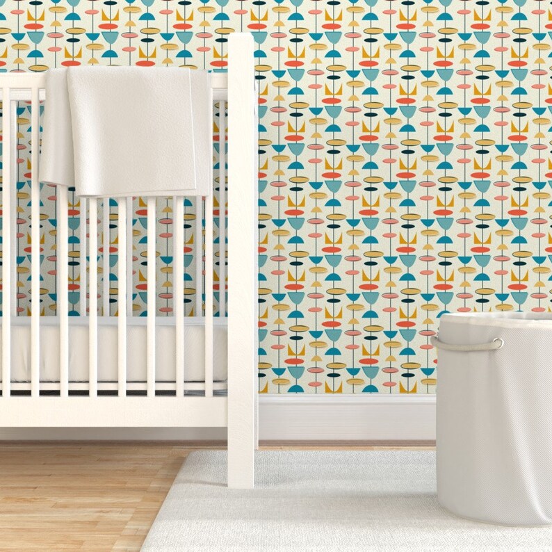 Atomic Wallpaper Midcentury Modern by Roofdog_designs Etsy