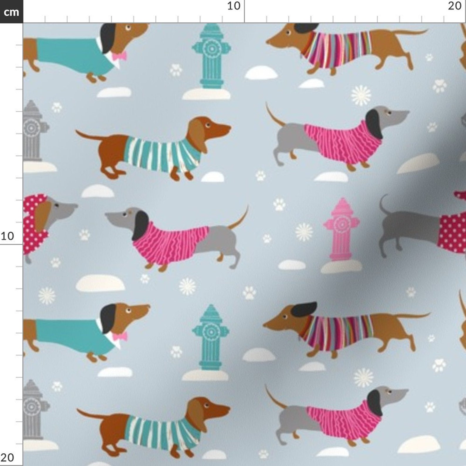 Dachshund Fabric Dachshund Pattern by Chulabird Cute Dogs Etsy