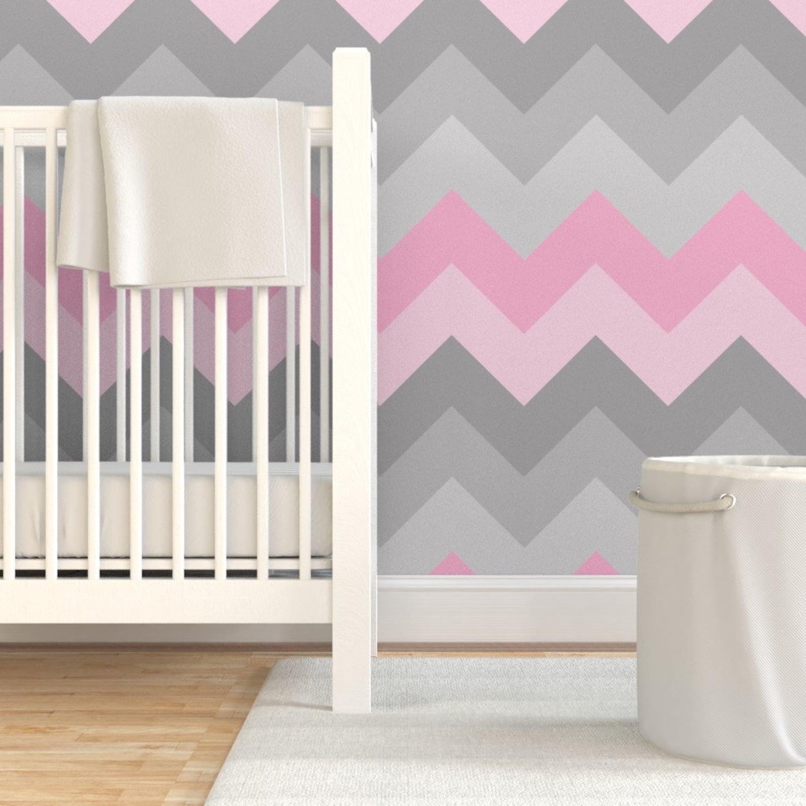 Pink Gray Wallpaper Pink Gray Ombre Chevron Large by Decamp Etsy