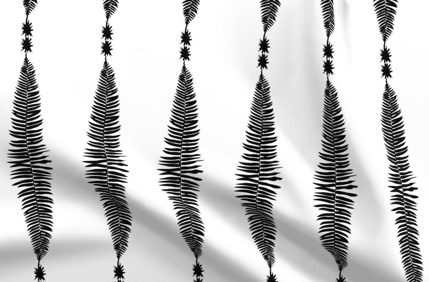 Black and White Fern Wallpaper Fabric Black Fern Vertical On Etsy