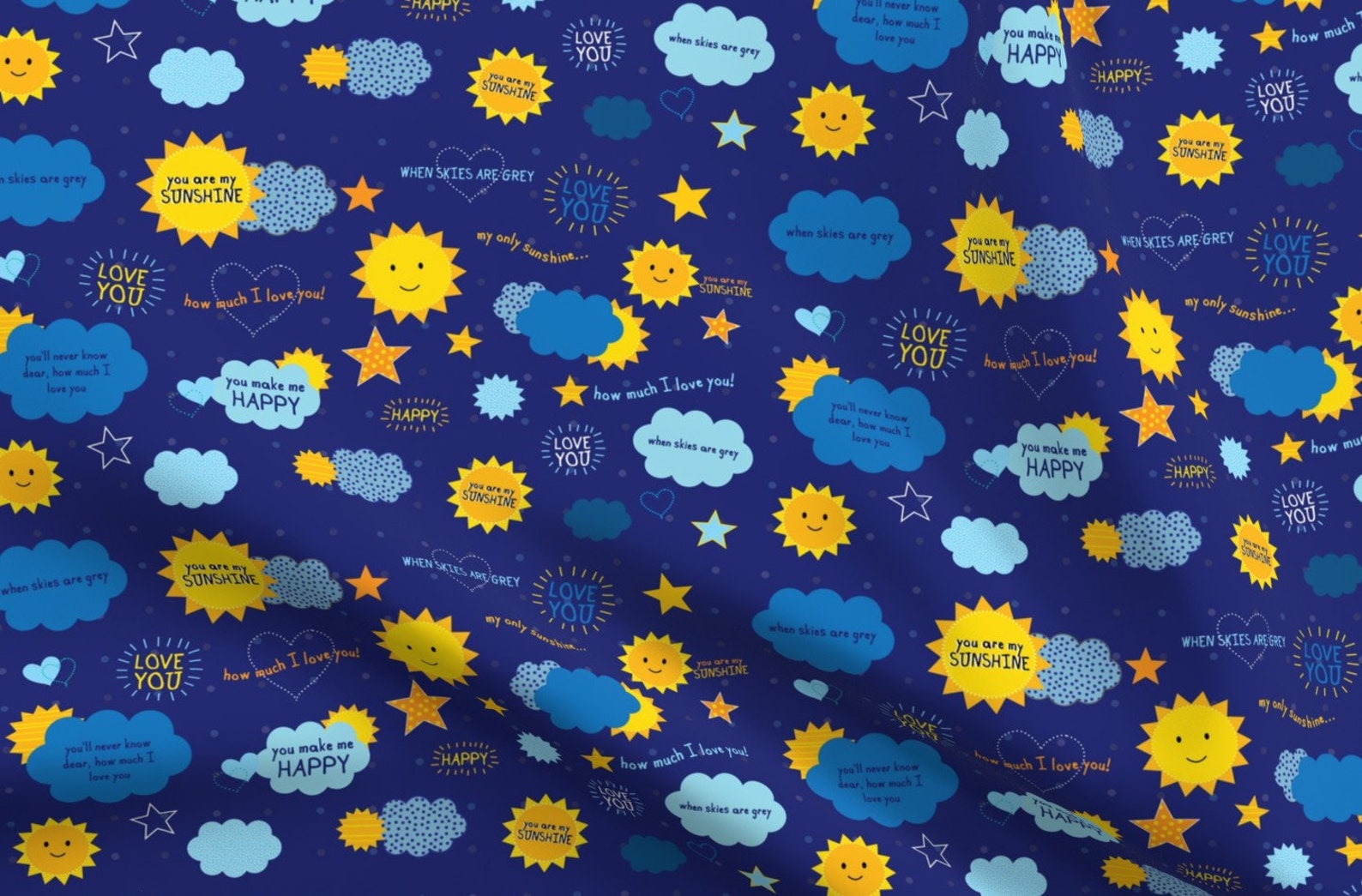 Sunshine Fabric You Are My Sunshine by Iheartampersands Etsy