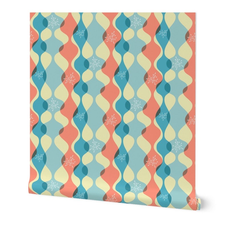 Mid Century Wallpaper Midcentury Atomic by Roofdog_designs Etsy