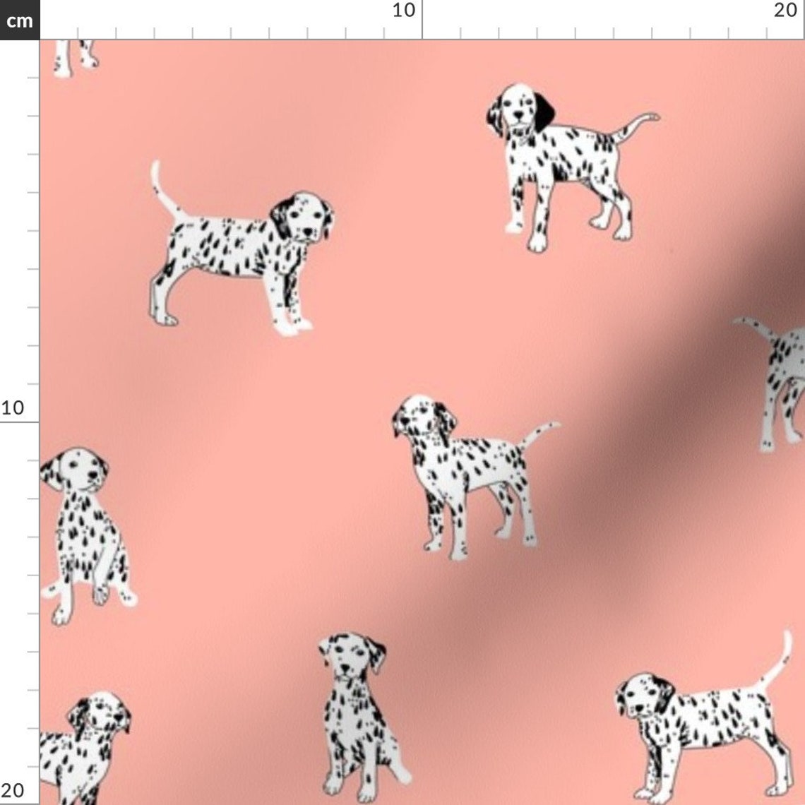 Dalmatians on Pink Fabric Dalmatian Puppies On Blush Etsy