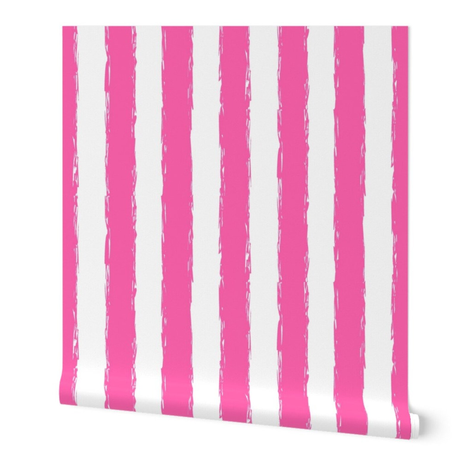 Bright Pink Stripe Wallpaper Hot Pink Stripes by lisakling Etsy