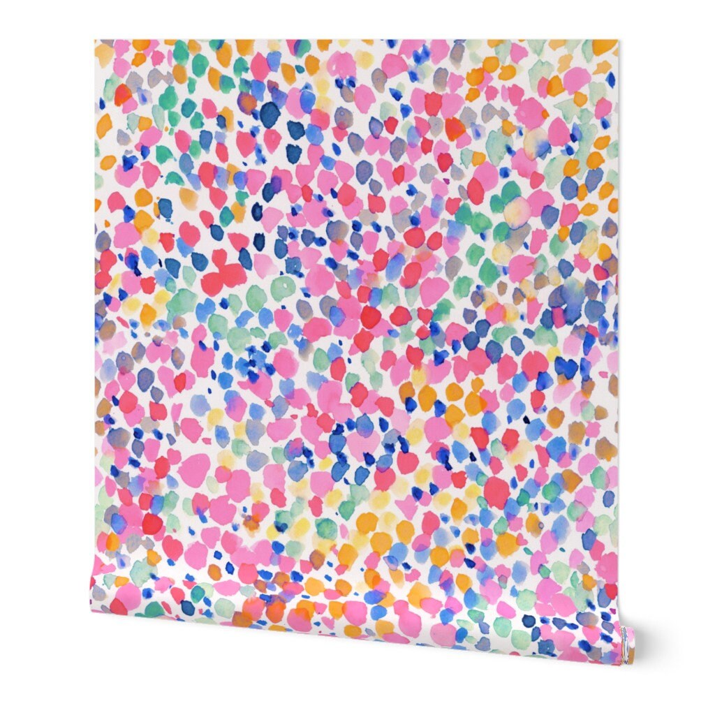 Rainbow Wallpaper Lighthearted Pastel by mjmstudio Modern | Etsy