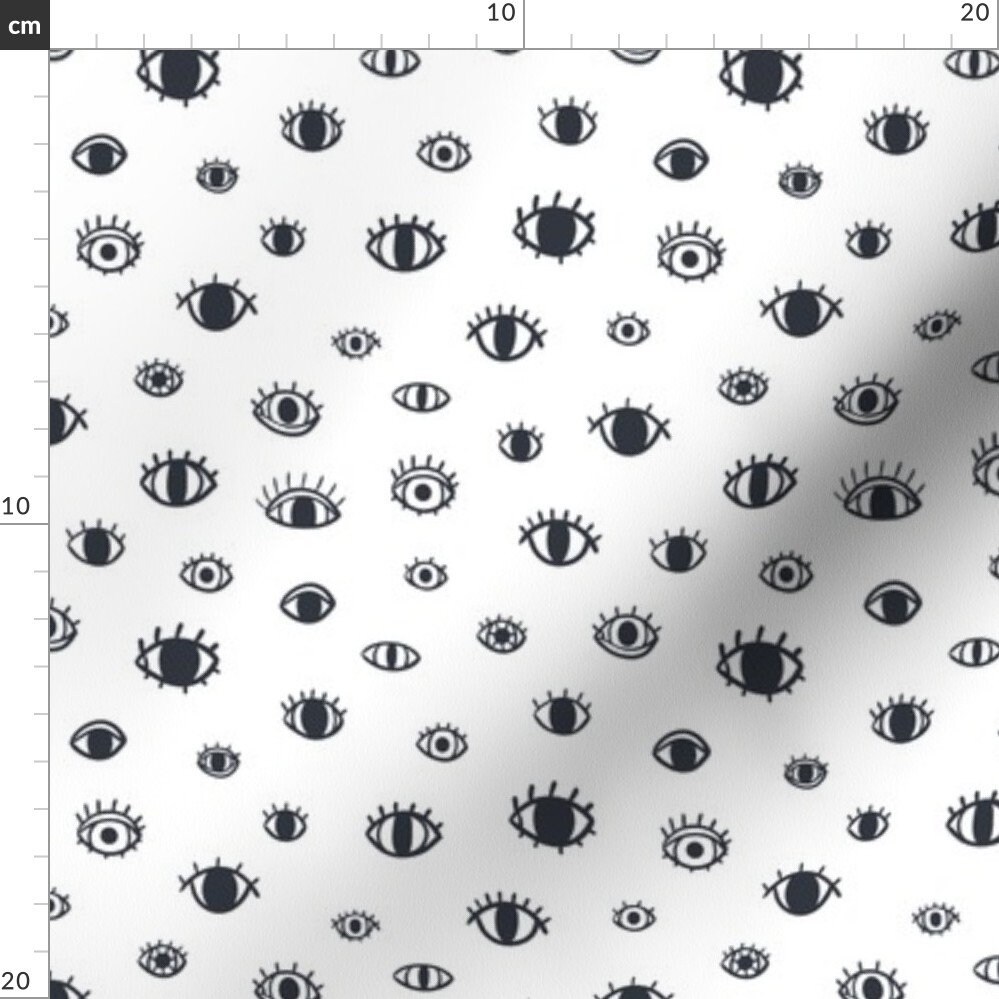 Eyes Fabric Eyes By Stolenpencil Black and White Eyeballs Etsy