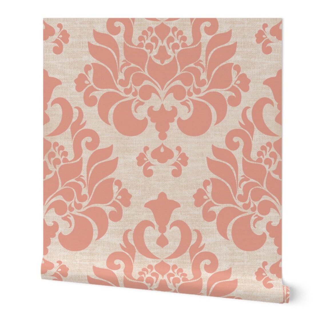 Damask Wallpaper Victorian Pink Damask By Mintedtulip Etsy