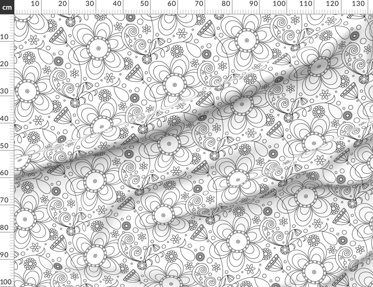 Doodles Fabric Black And White By Tasha Goddard Designs Etsy