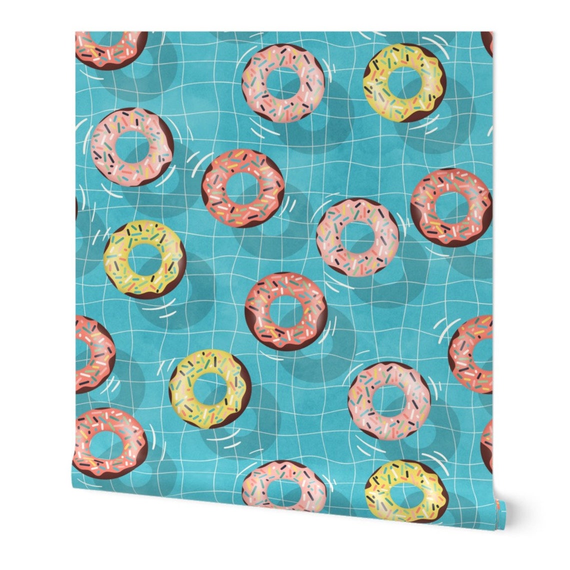 Donut Pool Floaties Wallpaper Donuts in the Pool by Lidiebug | Etsy