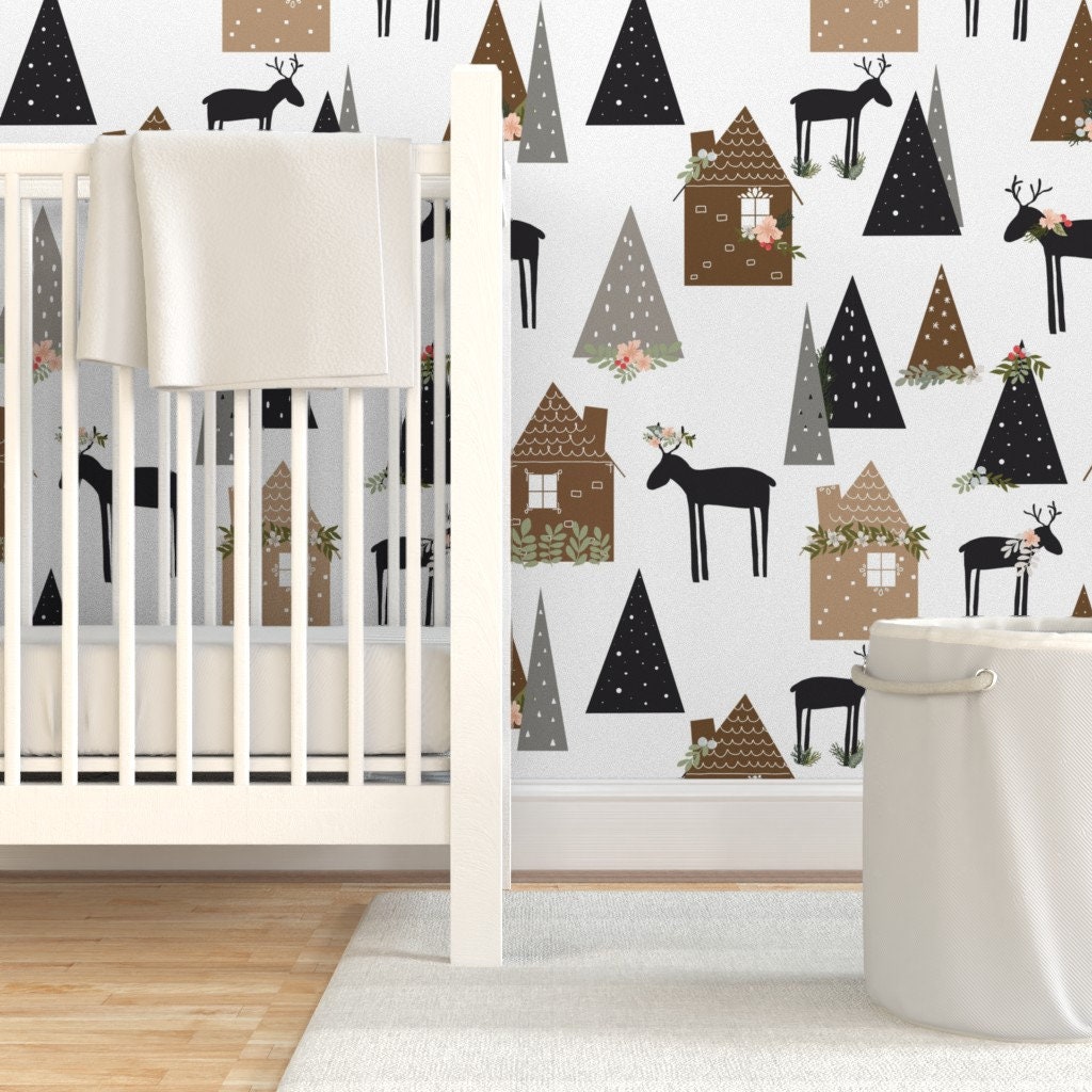 Gingerbread Wallpaper Gingerbread Houses In The Woods by | Etsy