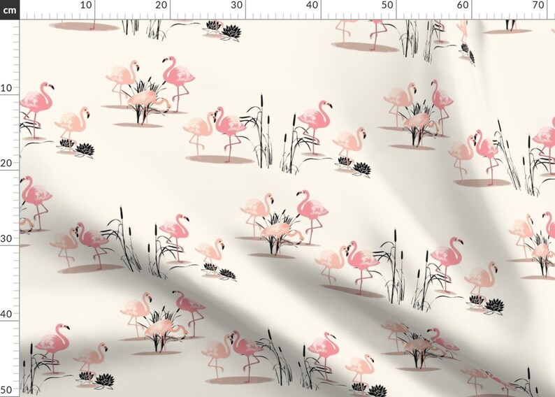 Flamingos Fabric Vintage Flamingo Glam By Ladywendolyn Etsy